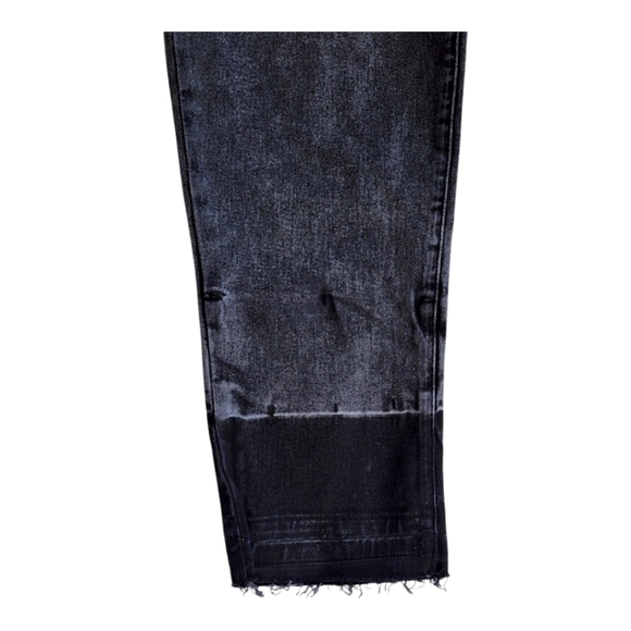 LTJ Letter to Juliet Black Washed Jeans Size 30 Raw Hem Colorblock Ankle Denim - Picture 5 of 11